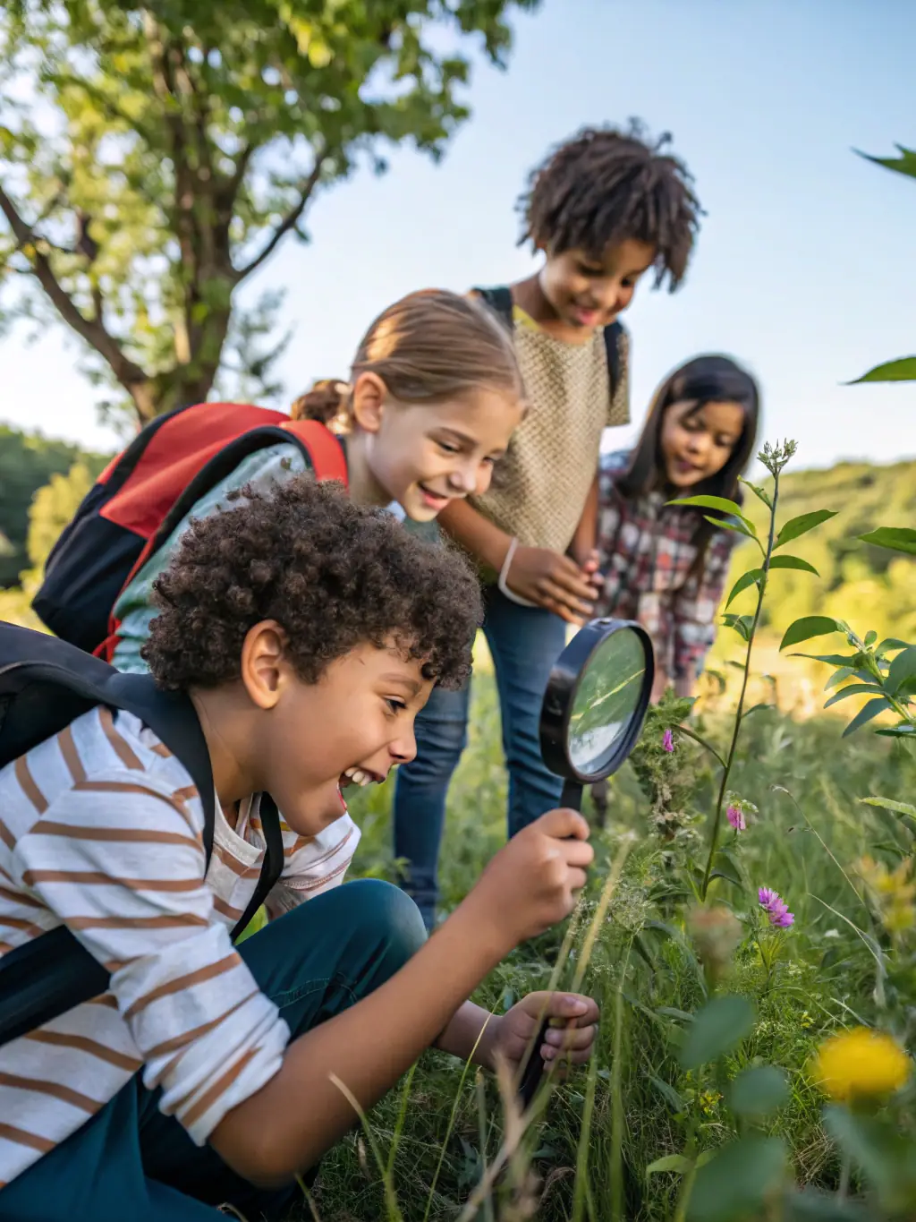 A picture of children participating in an educational workshop about wildlife conservation, highlighting the community engagement and education programs of SOCIETE DE CHASSE DE LA COMMUNE D ECURAS.