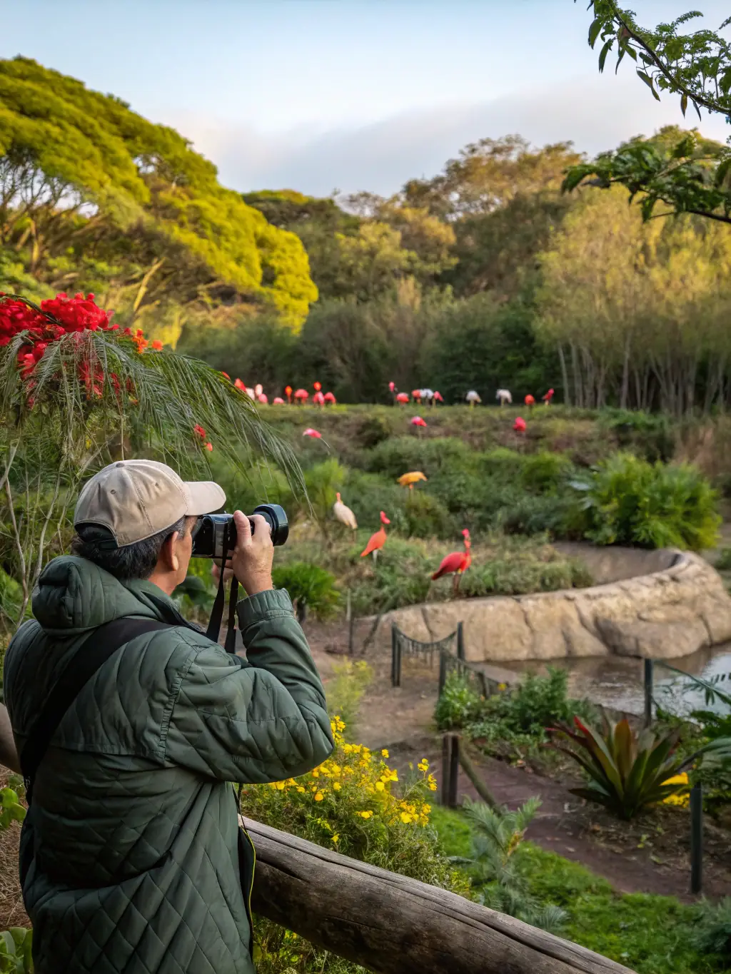 A close-up shot of a wildlife expert monitoring an endangered species, showcasing SOCIETE DE CHASSE DE LA COMMUNE D ECURAS's dedication to protecting vulnerable wildlife populations.
